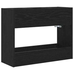 vidaXL Umbrella Stand Black Oak 65 x 24 x 50 cm Engineered Wood