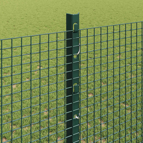 vidaXL Fence with Post Green 1.2 x 25 m Steel and PVC