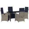 vidaXL Garden Dining Set 5 pcs Grey Poly Rattan