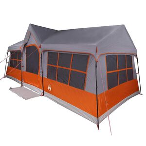 vidaXL Family Tent with Roof Grey and Orange 622 x 295 x 238 cm