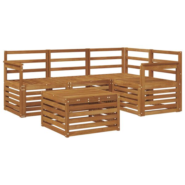 vidaXL Outdoor Sofa Set 5 pcs Natural Solid Acacia Wood