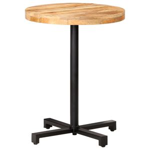 vidaXL Bistro Table | Natural Mango Wood, Black | Rough Mango Wood, Iron | Small