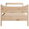 vidaXL Bed Frame with Headboard 75x190 cm Small Single Solid Wood Pine