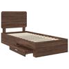 vidaXL Bed Frame with Headboard Brown Oak 100 x 200 cm Engineered Wood