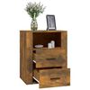 vidaXL Bedside Cabinet Smoked Oak 50x36x60 cm Engineered Wood