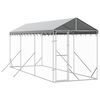 vidaXL Outdoor Dog Kennel with Roof Silver 2x6x2,5 m Galvanised Steel