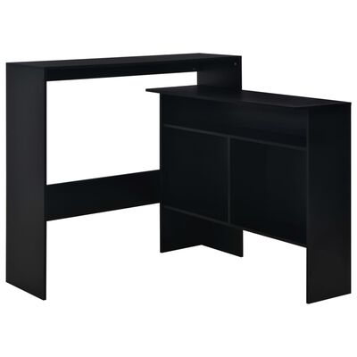 vidaXL Bar Table with 2 Table Tops Black 130x40x120 cm
