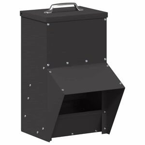 vidaXL Chicken Feeder Black 20 x 25 x35 cm Cold-Rolled Steel