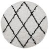 vidaXL Shaggy Rug PAMPLONA High Pile Modern Cream and Black &Oslash; 200 cm