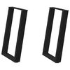 vidaXL Dining Table Legs U-Shaped 2 pcs Black 50x(72-73) cm Steel