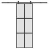 vidaXL Sliding Door with Hardware Set 76x205 cm Tempered Glass&Aluminium