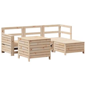 vidaXL 5 Piece Garden Sofa Set Solid Wood Pine