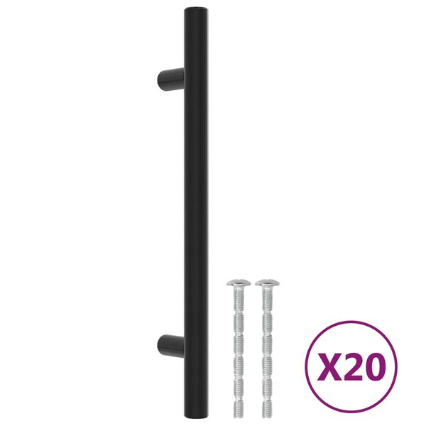 vidaXL Cabinet Handles 20 pcs Black 128 mm Stainless Steel
