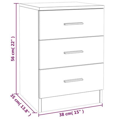vidaXL Bedside Cabinets 2 pcs Grey Sonoma 38x35x56 cm Engineered Wood