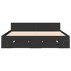 vidaXL Bed Frame with Drawers without Mattress Black 150x200 cm King Size