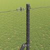 vidaXL Fence Post Grey 25 x 1.6 m (25 mm mesh) Steel and PVC