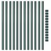 vidaXL Fence Posts 12 pcs Green 120 cm Powder-coated steel