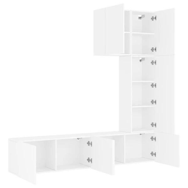 vidaXL 5 Piece TV Wall Units White Engineered Wood
