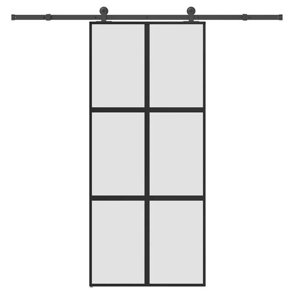 vidaXL Sliding Door with Hardware Set 90x205 cm Tempered Glass&Aluminium