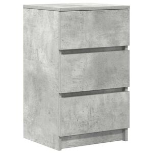 vidaXL Bedside Cabinet with 3 Drawers Concrete Grey 39x35x65 cm