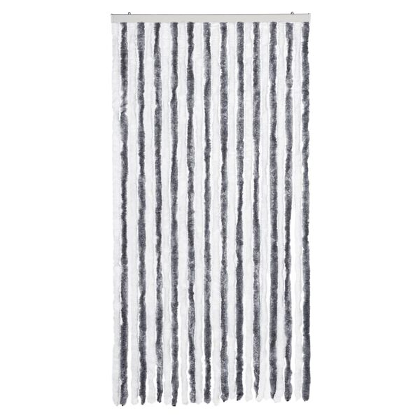 vidaXL Fly Curtain Grey and White 100x230 cm Chenille
