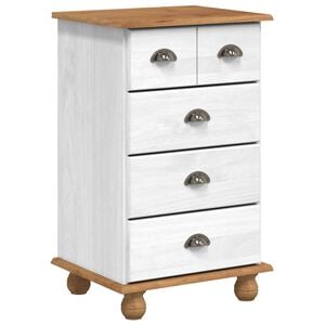 vidaXL Chest of Drawer ASKIM White 45.8 x 40 x 79 cm Solid Pine Wood
