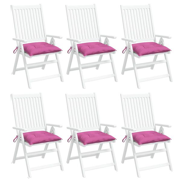 vidaXL Chair Cushions 6 pcs Pink 40x40x7 cm Fabric
