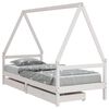 vidaXL Kids Bed Frame with Drawers White 80x200 cm Solid Wood Pine