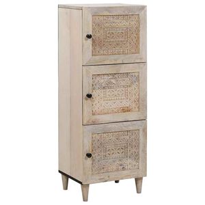vidaXL Highboard White 40 x 33 x 110 cm Solid mango wood