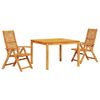vidaXL Garden Dining Set 3 pcs Brown Solid Acacia Wood