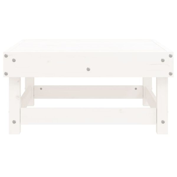 vidaXL Garden Footstool White Solid Wood Pine