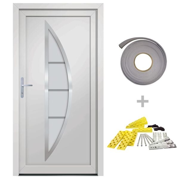 vidaXL Front Door White 98x200 cm PVC