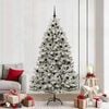 vidaXL Artificial Christmas Tree Green and White 210 cm PVC and Metal