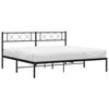 vidaXL Metal Bed Frame without Mattress with Headboard Black 180x200cm