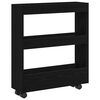 vidaXL Narrow Storage Trolley Black Oak 60 x 18 x 70 cm