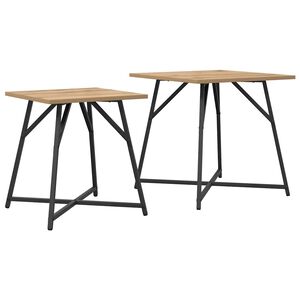 vidaXL Side Table Set 2 pcs Artisan Oak and Black