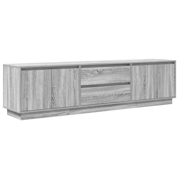vidaXL TV Cabinet with LED Lights Grey Sonoma 193.5x41x50 cm