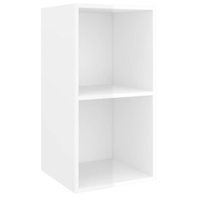 vidaXL 4 Piece TV Cabinet Set High Gloss White Engineered Wood