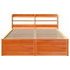 vidaXL Bed Frame with Headboard Wax Brown 150x200 cm King Size Solid Wood Pine