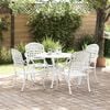 vidaXL Garden Dining Set 5 pcs White Aluminium