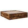vidaXL Bed Frame without Mattress Smoked Oak 200x200 cm