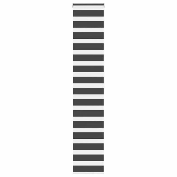 vidaXL Zebra Blind Black 50x200 cm Fabric Width 45.9 cm Polyester