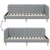 vidaXL Corner Bed Frame with Headboard Light Grey 90 x 200 cm Fabric