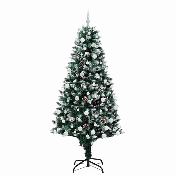 vidaXL Artificial Christmas Tree with 300 LEDs with Stand Green 180 cm