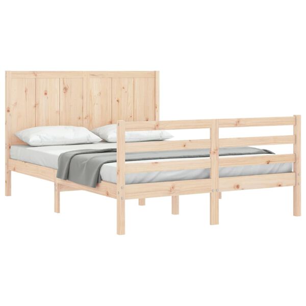 vidaXL Bed Frame without Mattress 140x190 cm Solid Wood