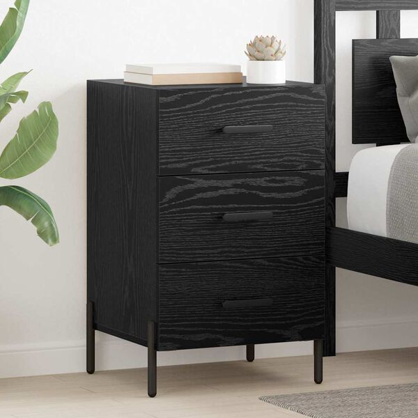 vidaXL Bedside Cabinet Black Oak 40 x 40 x 66 cm Engineered Wood