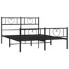 vidaXL Metal Bed Frame without Mattress with Footboard Black 140x200cm