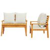vidaXL 3 Piece Garden Lounge Set with Cushions Solid Wood Acacia