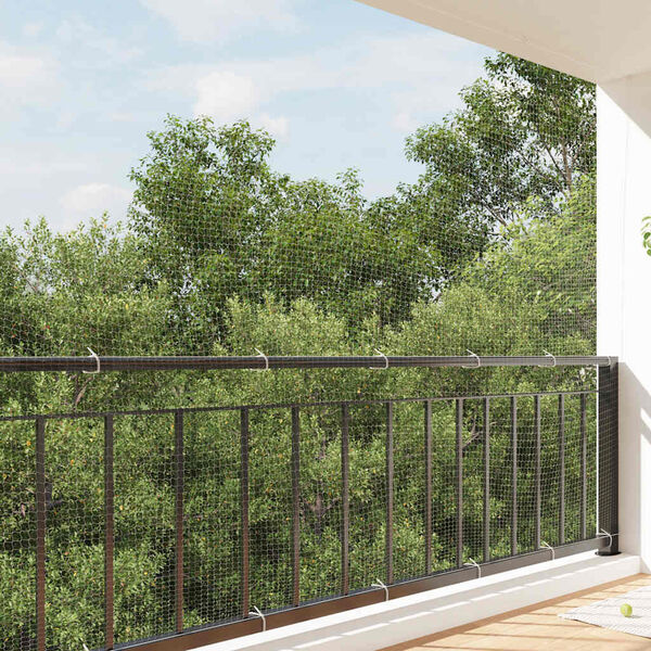 vidaXL Cat Net Transparent 4x3 m Nylon