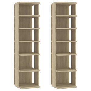 vidaXL Shoe Cabinets 2 pcs Sonoma Oak 27.5x27x102 cm